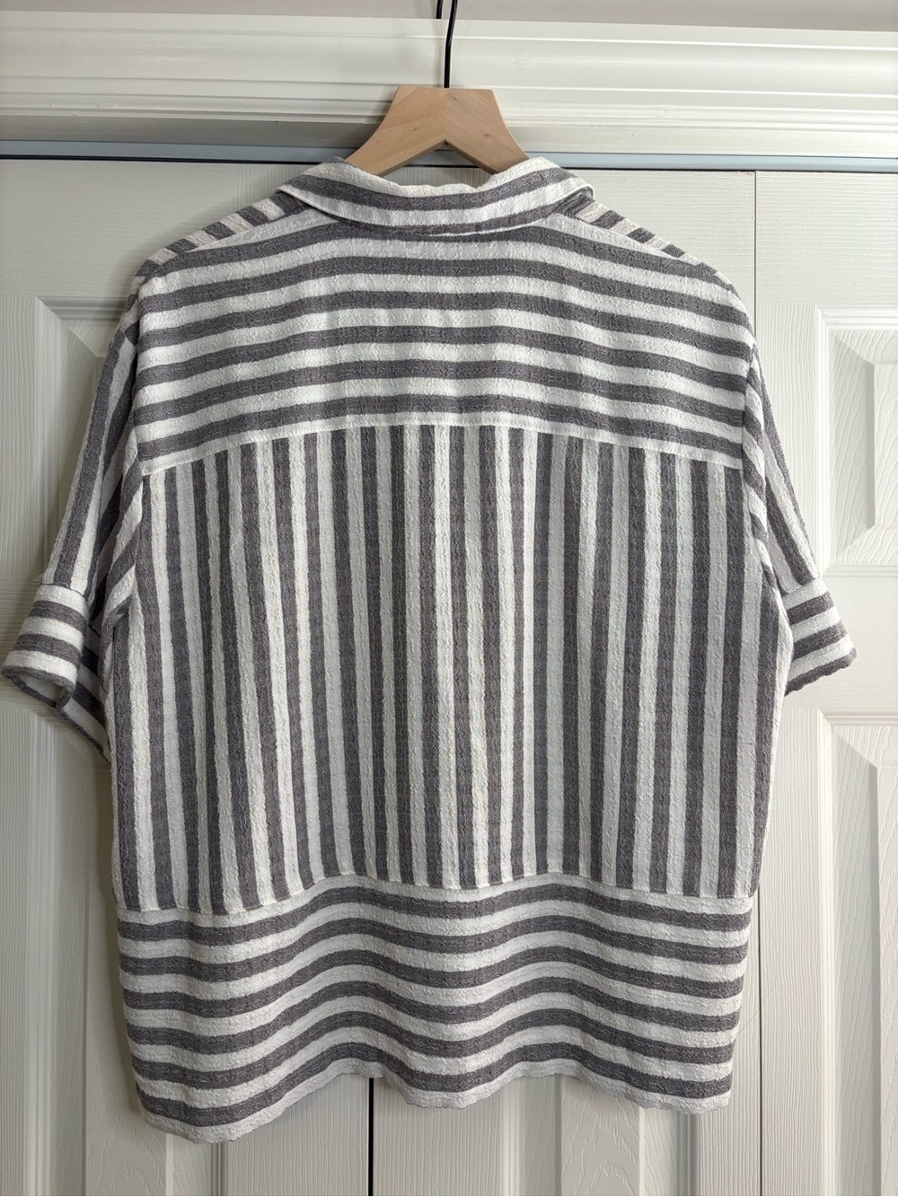 Women’s Jane and Delancey striped short sleeve button down shirt size XL - Picture 9 of 10